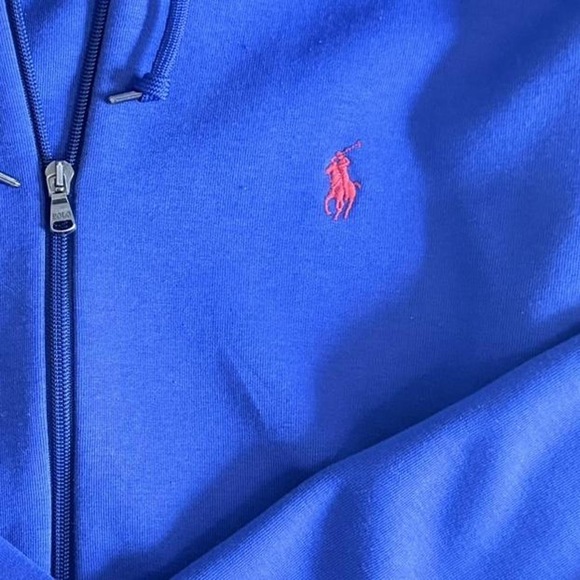 Polo Ralph Lauren blue zip up hoodie sweater - Picture 5 of 8